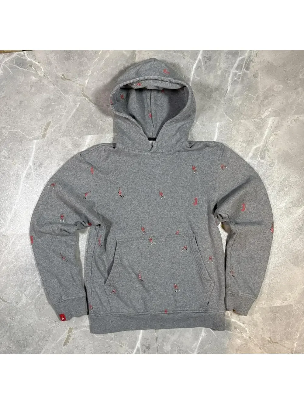 Jordan grey all over print jump man hoodie Size XSmall
